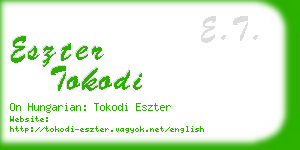 eszter tokodi business card